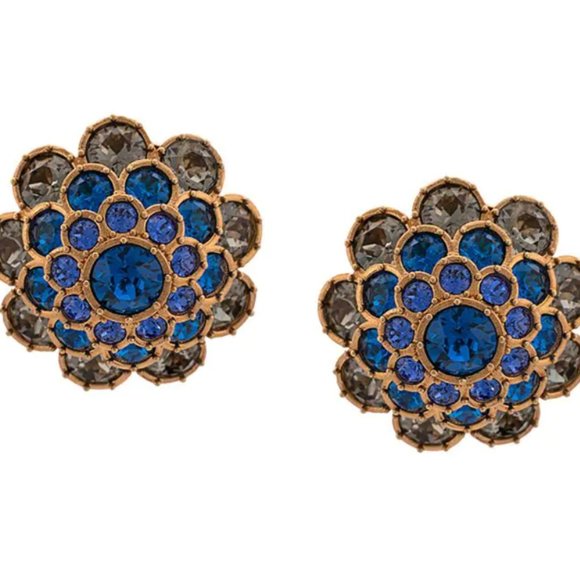 Versace Jewelry - Versace Blue Crystal Embellished Clip-on Earrings